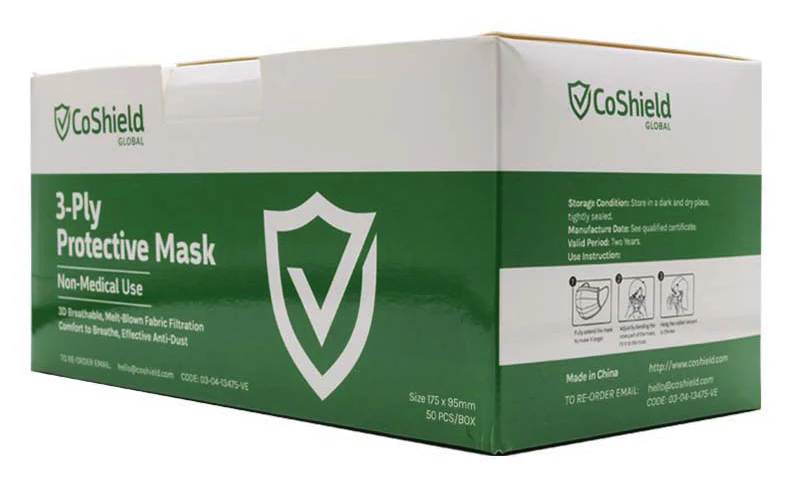 CoShield Disposable Surgical Masks (ASTM Level 1 / General) - 50 masks per box - Image 5