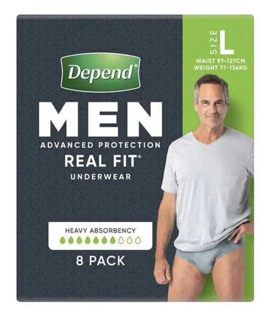 Depend Real Fit Regular (Men) - 8 Pack - Image 2