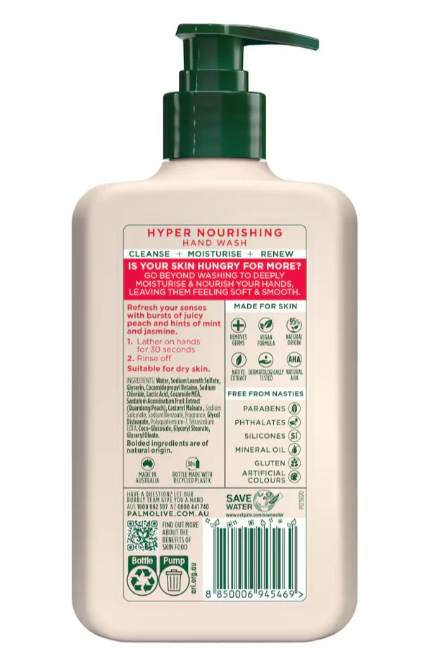 Palmolive Skin Food Hand Wash Quandong Peach - 500ml - Image 2