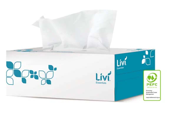 Livi Essential Hypoallergenic Facial Tissue 2ply - 200 sheet - Image 2