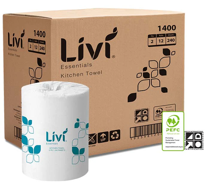 Livi Kitchen Roll Hand Towel (Perforated) 240 sheets 2ply - Image 2