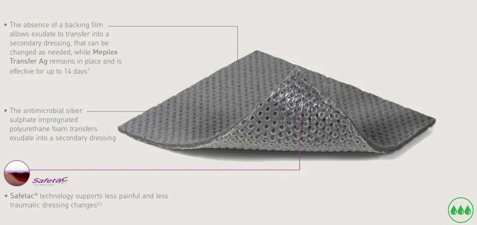 Mepilex Transfer Ag Antimicrobial Foam Dressing - Image 9