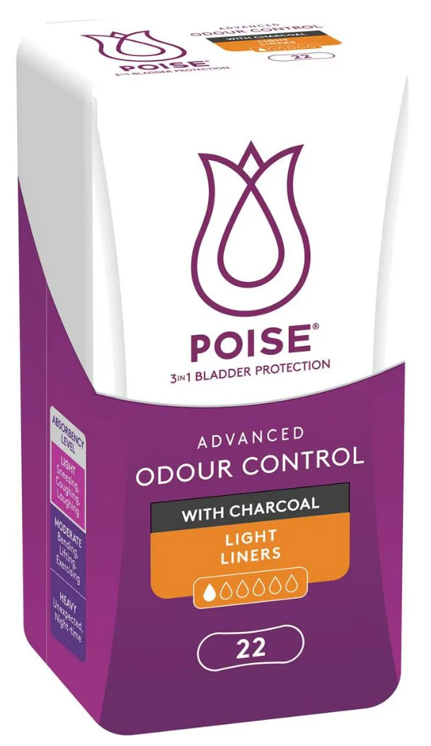 Poise Charcoal Light Liner - 22 Pack - Image 2
