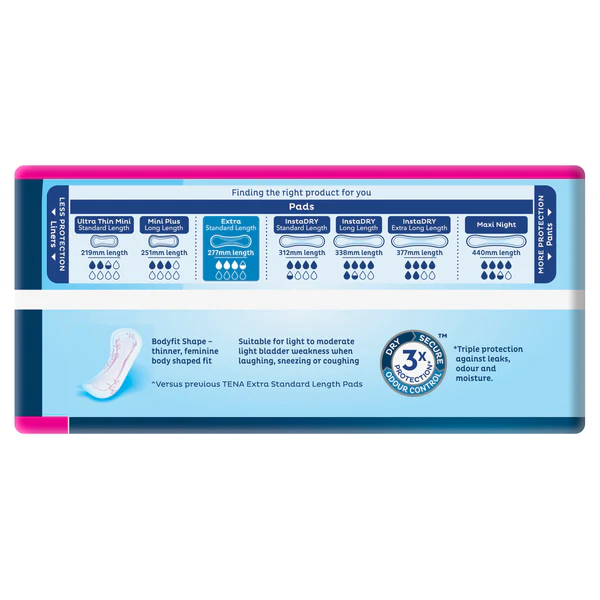 TENA Pads Extra Standard Length - 3.5 Drops - 12 Pack - Image 3
