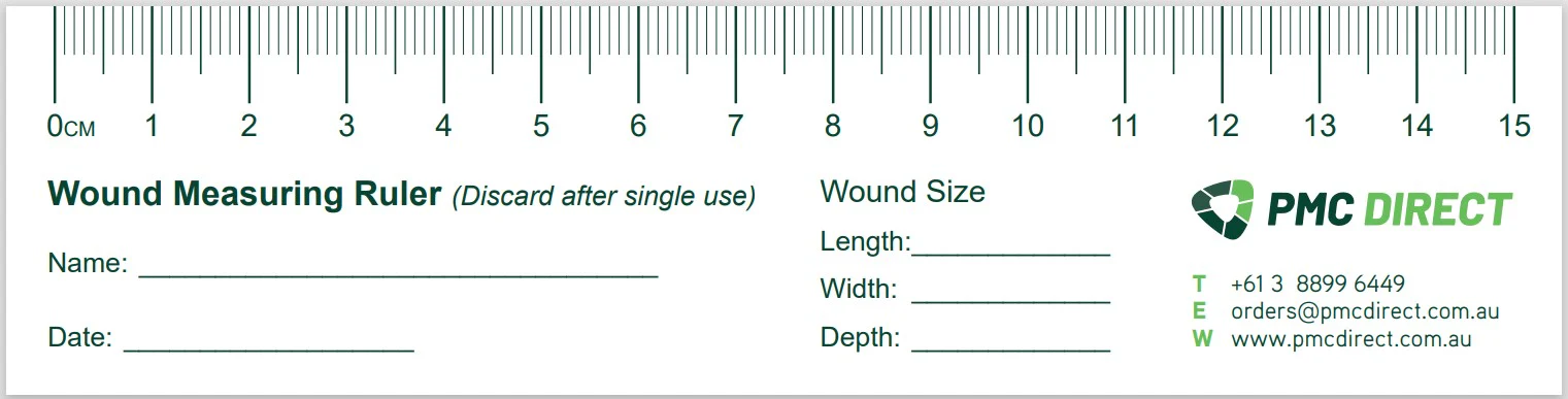 Wound Measurement Ruler 15cm - 50 Pad